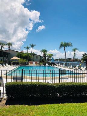 Heated swimming pool overlooking intercoastal