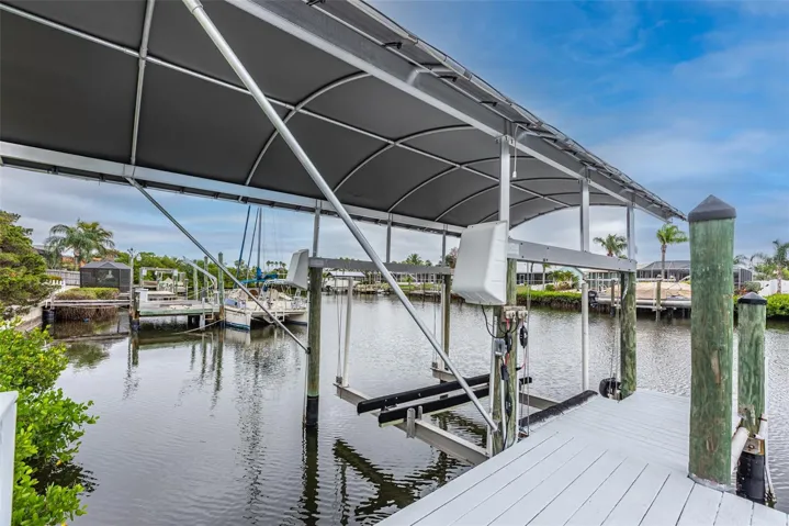Closer look at the boat lift.