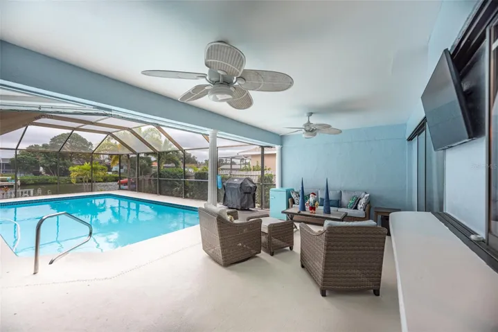 One of the outdoor seating areas.