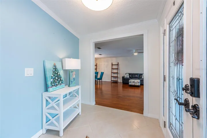 Double glass entry doors.