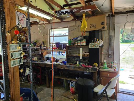 Work bench area in garage