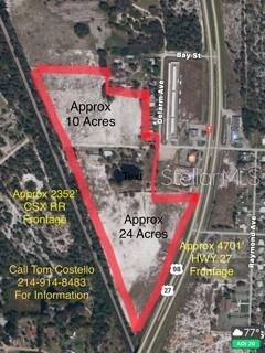 Aerial Map W/ Highway & Rail Road Frontage