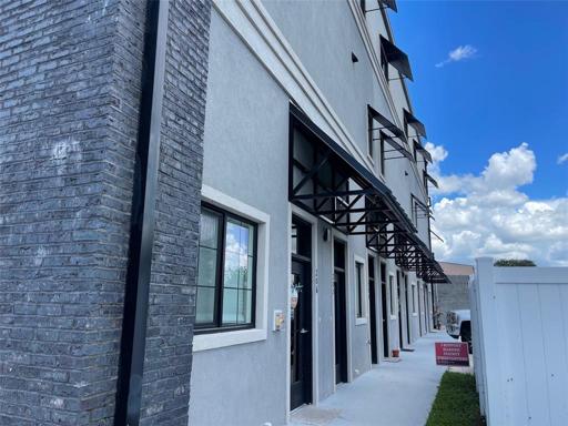Back side of apartment building
