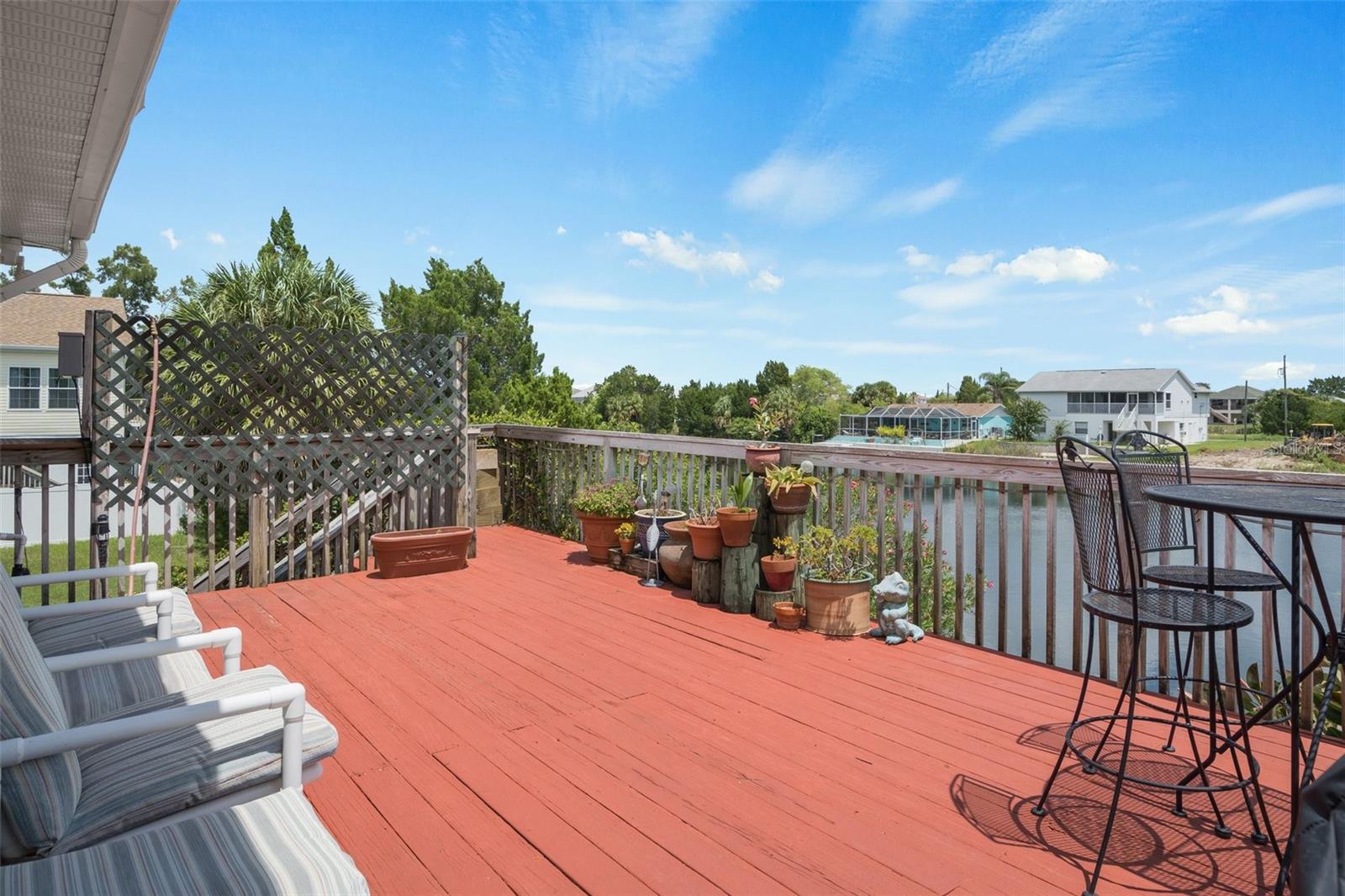 Deck with water views
