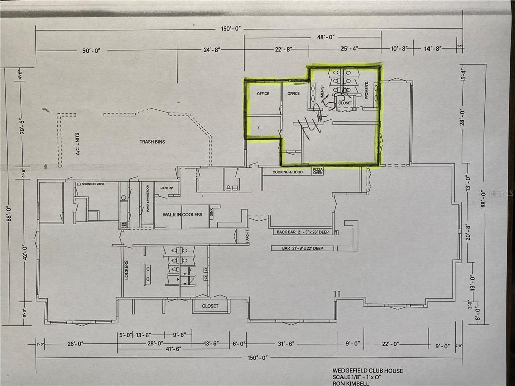 Highlighted area to be leased 1425 sq ft