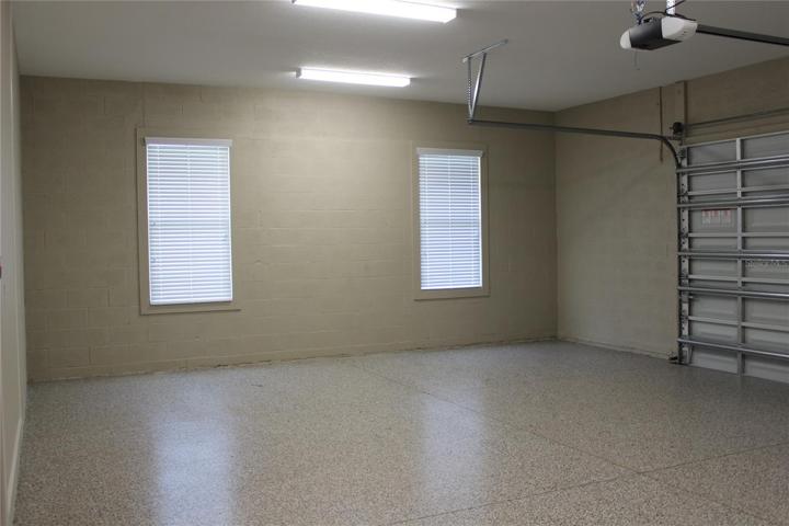 Room to park a golf cart and extra storage