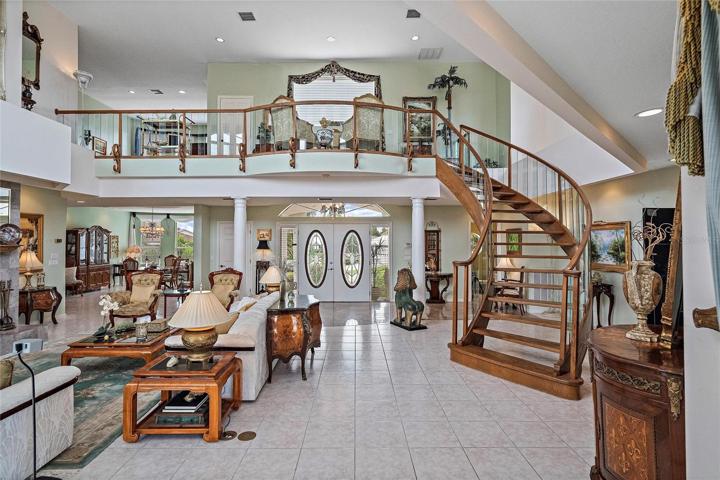 Floating stair case to second story
