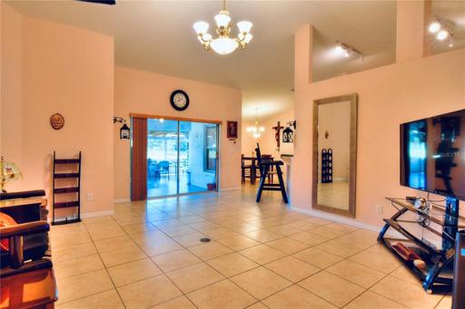 Living room, high ceilings