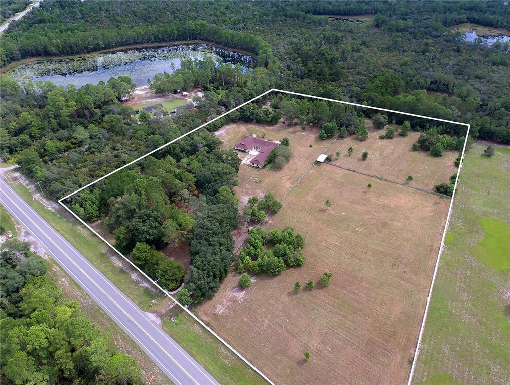 Aerial view of entire 10 acre property