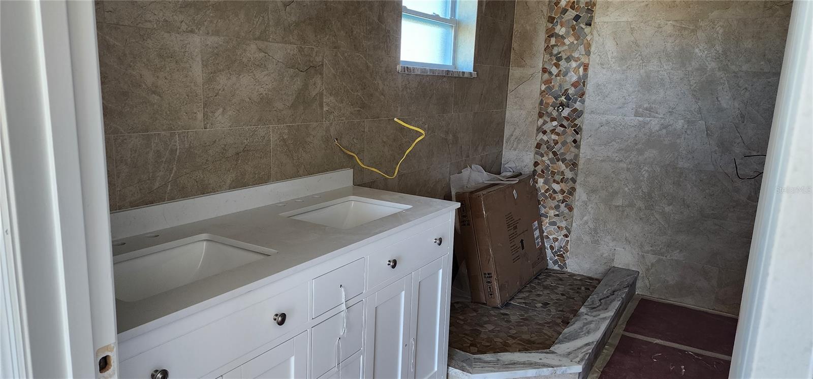 MASTER BATHROOM TILE AND VANITY INSTALLED