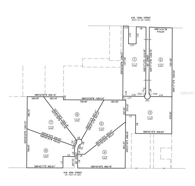 Proposed division of Flyway Acres