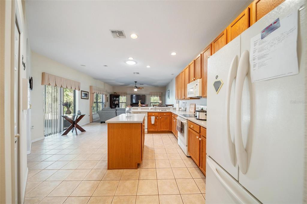 View from hall into Kitchen area.