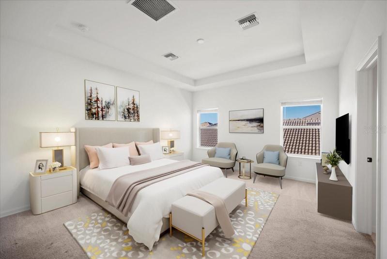 Virtually Staged Master Bedroom