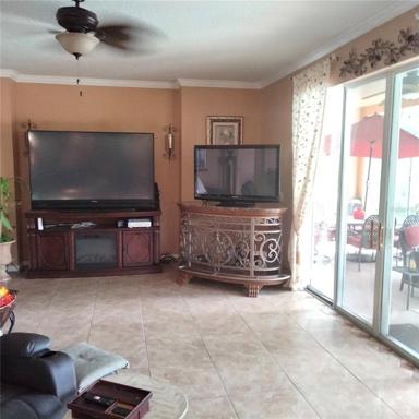 View of the first floor family room from the dinette area