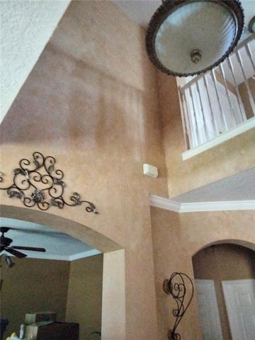 Looking up towards the ceiling from the foyer