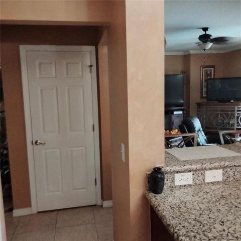 Looking out from the kitchen to the family room
