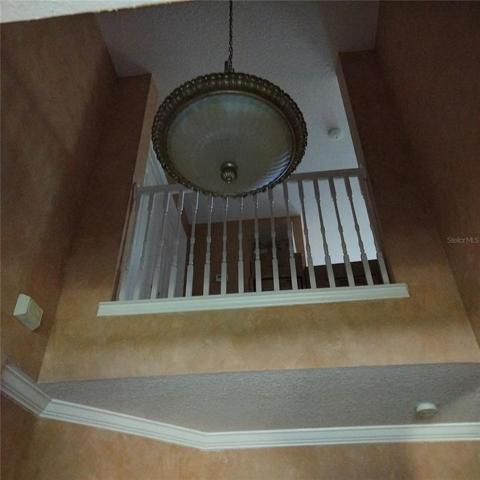 Looking up towards the ceiling from the foyer