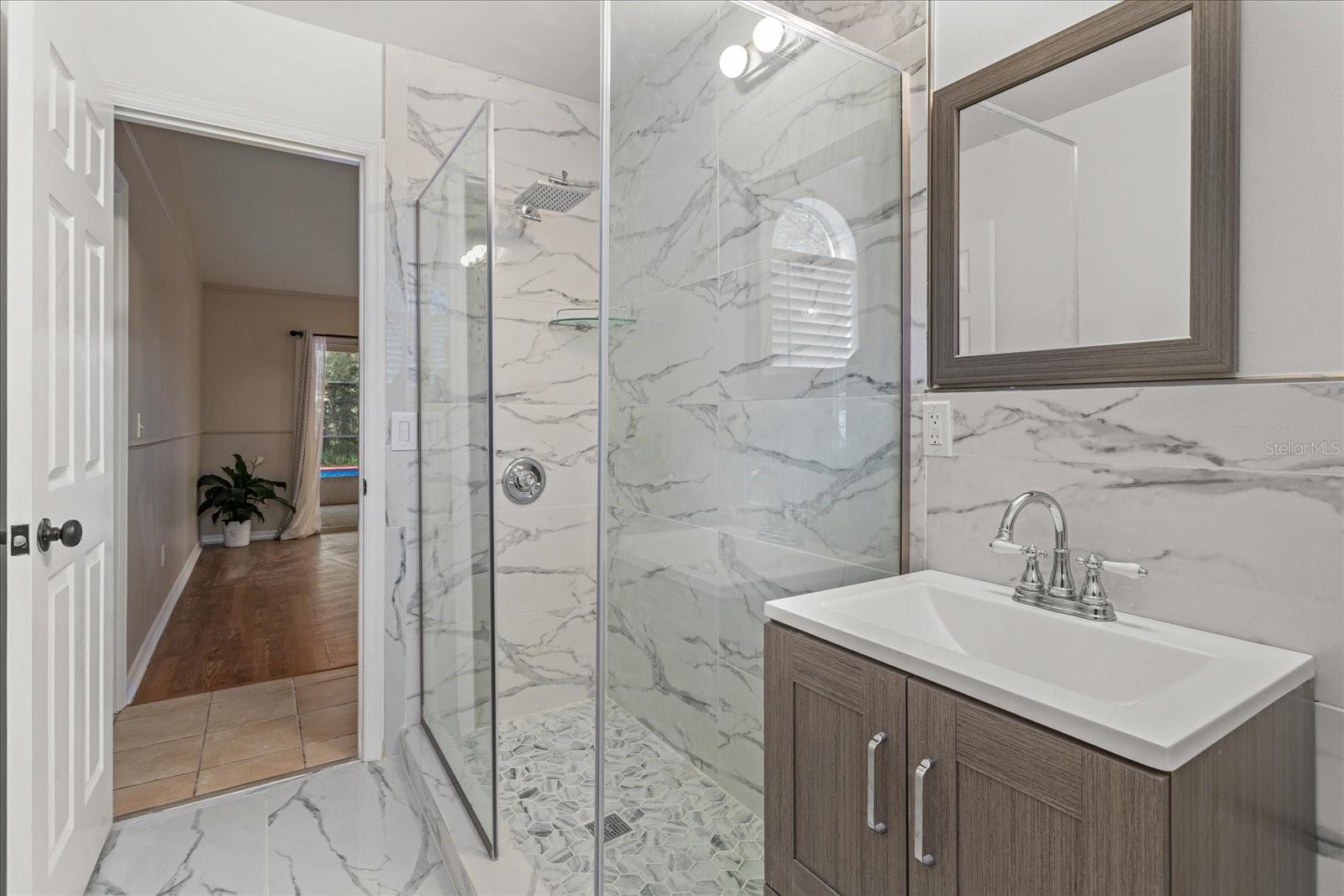Bathroom 2 off main living area freshly renovated
