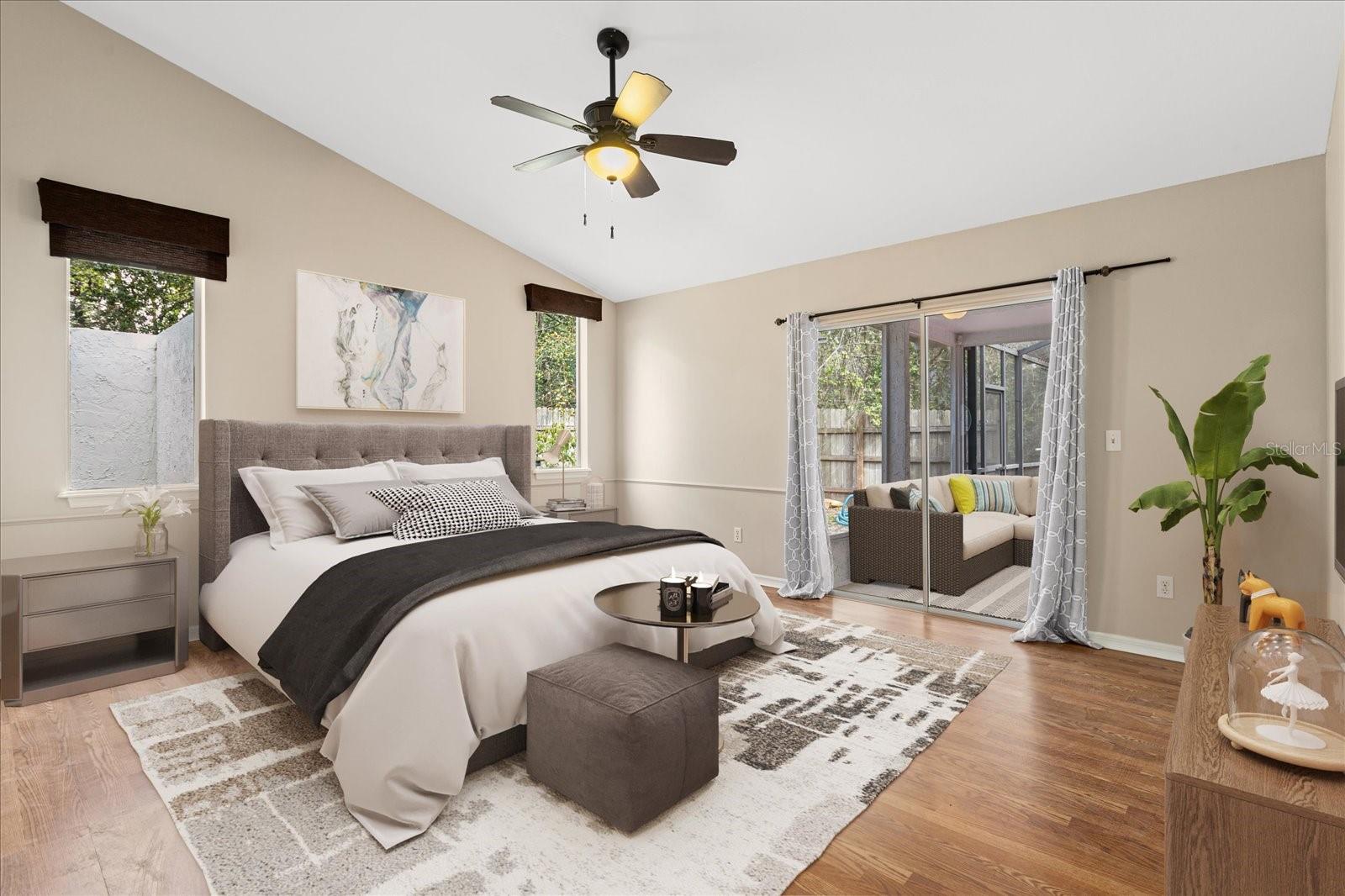 Virtual Staged master bedroom