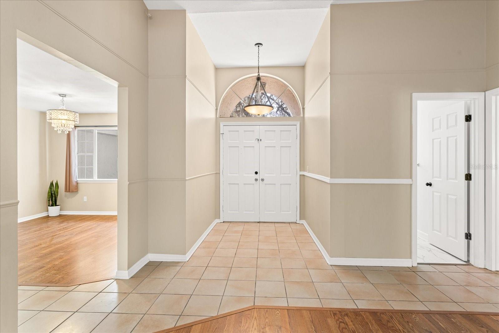 Foyer view with double entry doors