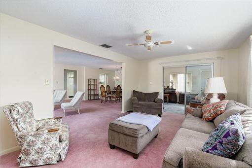 Family Room with a view into the Florida room
