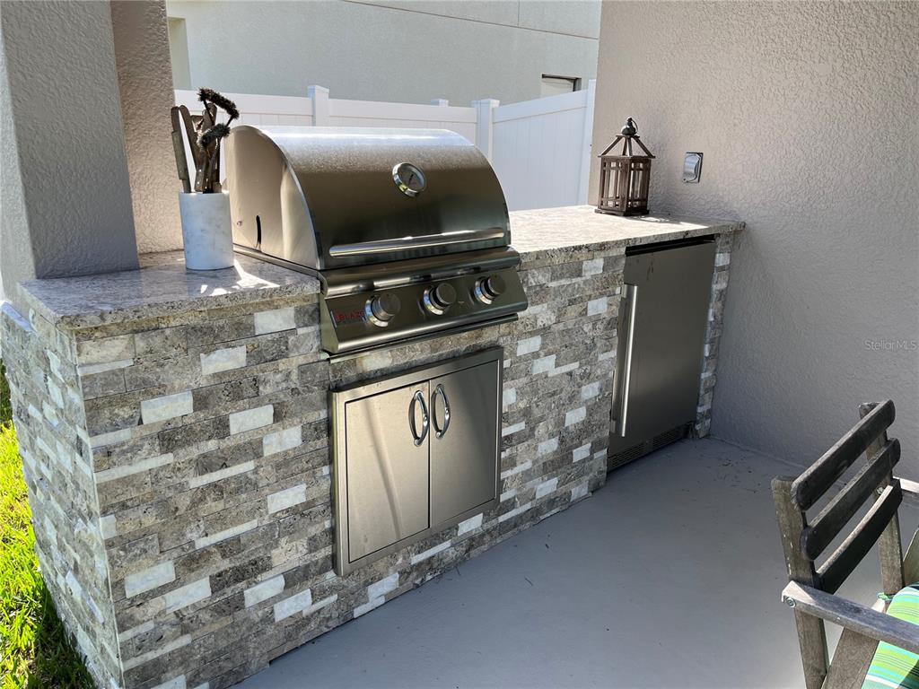 Outdoor grill area.
