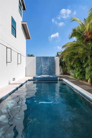 Pool with heated spa