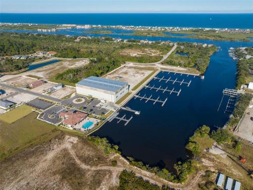 AERIAL VIEW MARINA AND WATERWAY TO OCEAN