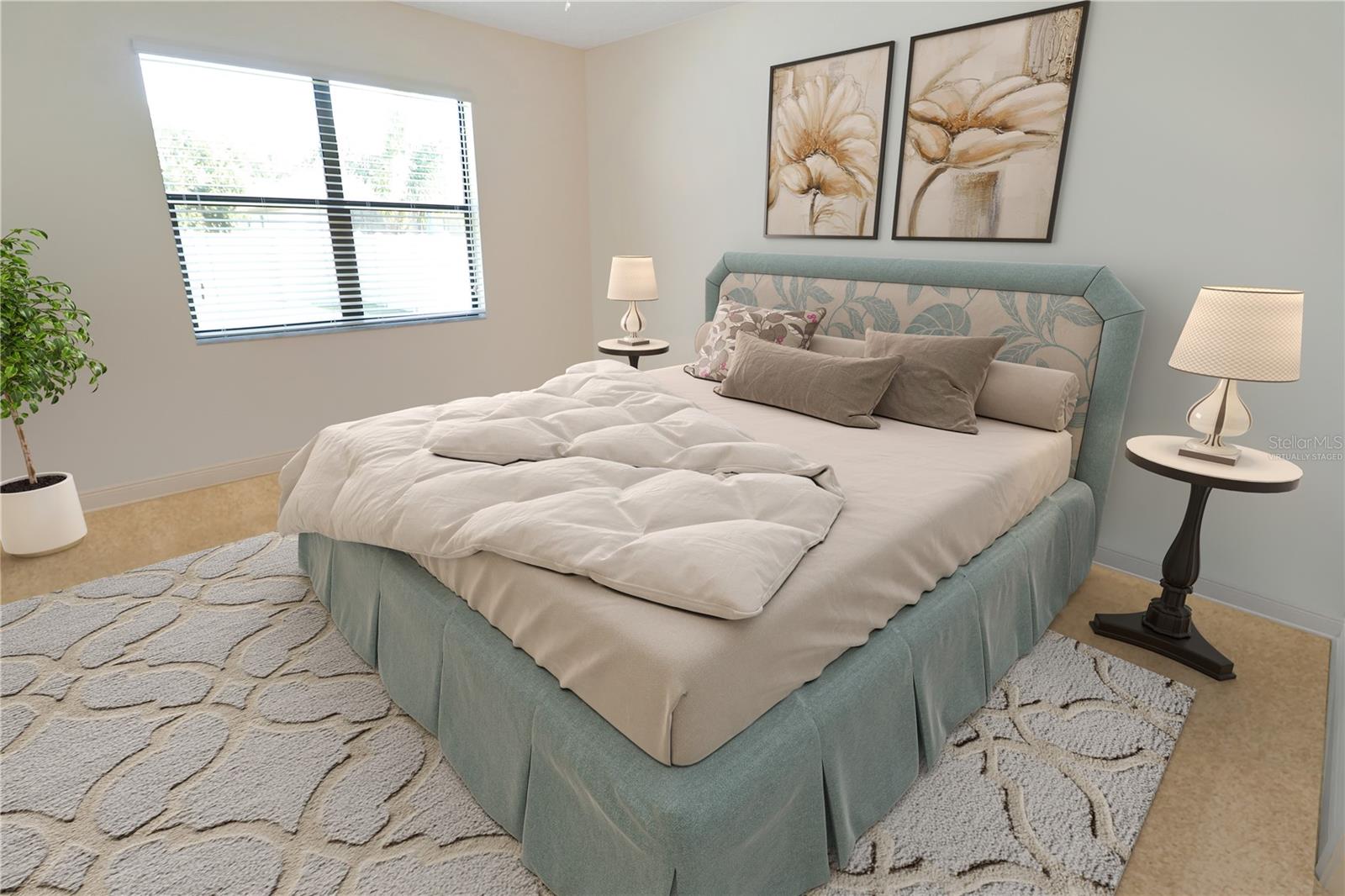 Primary bedroom - virtually staged