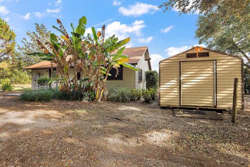 Back of house and storage shed
