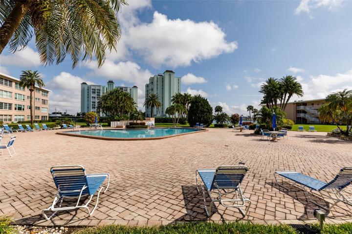 Heated pool with Bay views & plenty of deck space.
