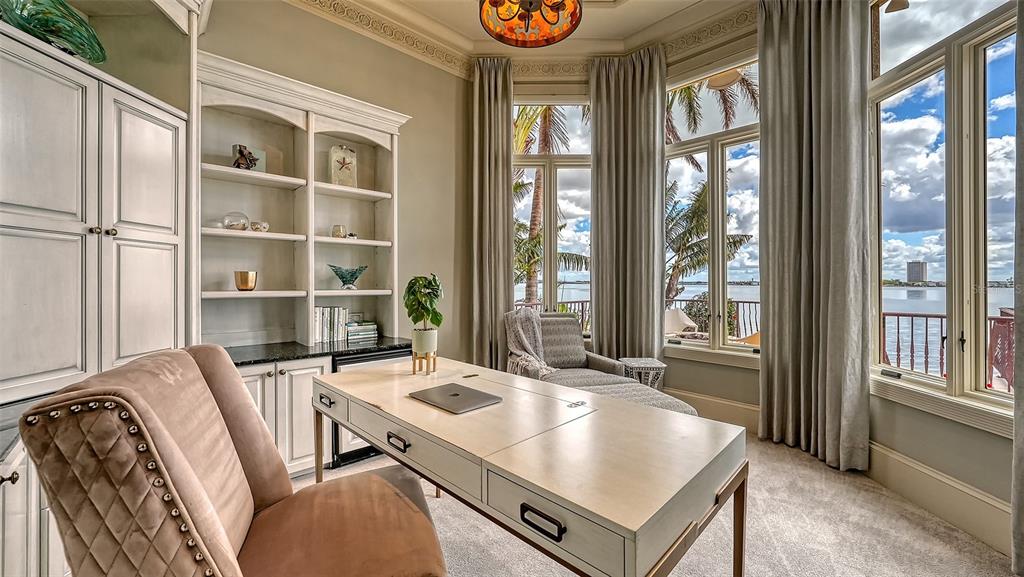 Adjoining study with Bay views