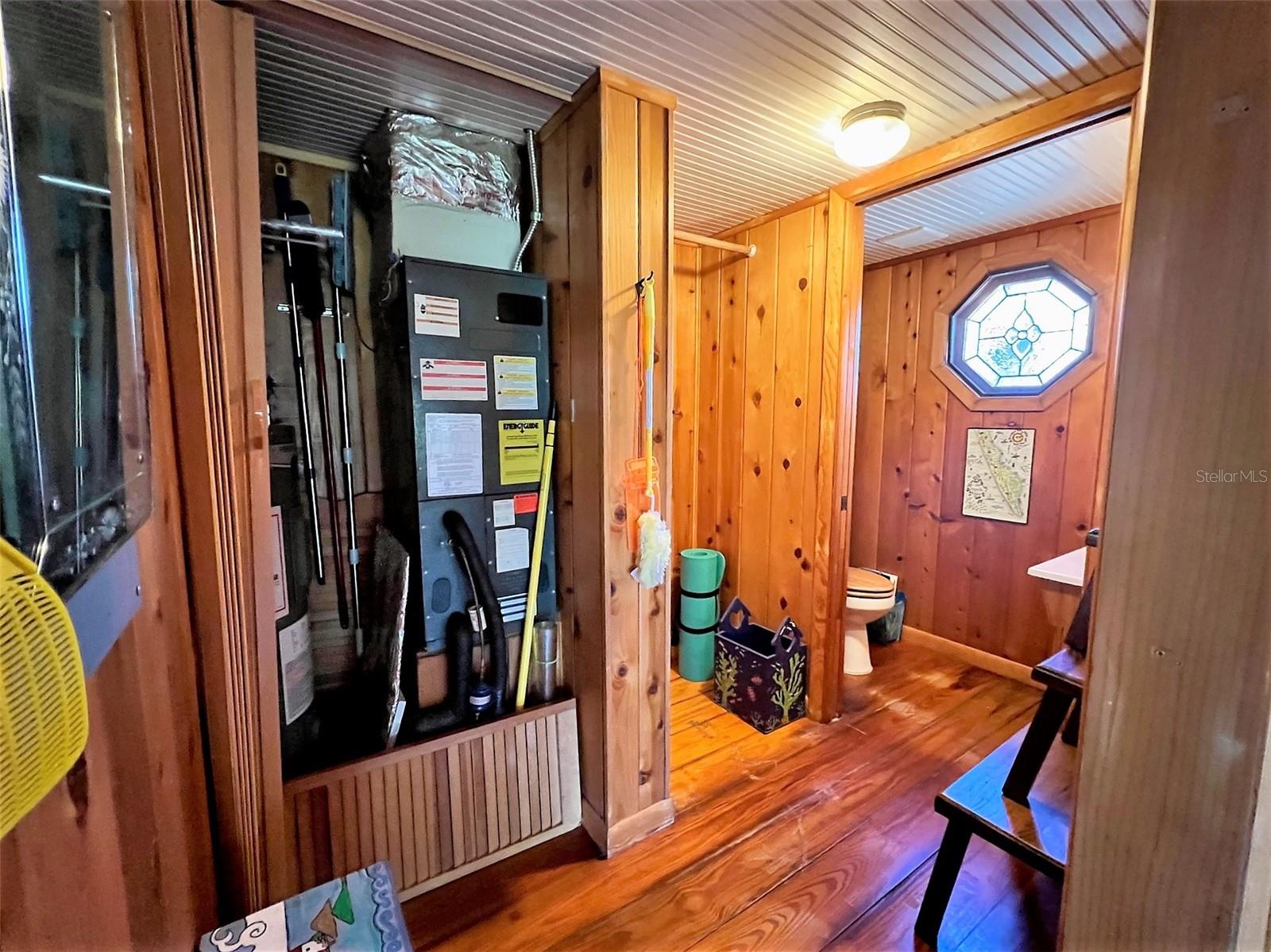 Hallway to half bath