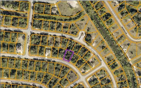 Lot location aerial view (outlined in purple)