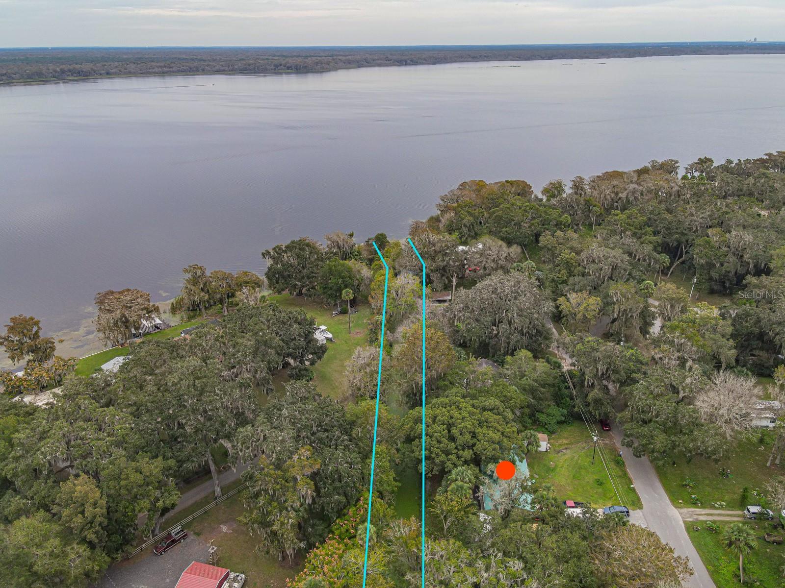 Outline of Canal to Lake at House