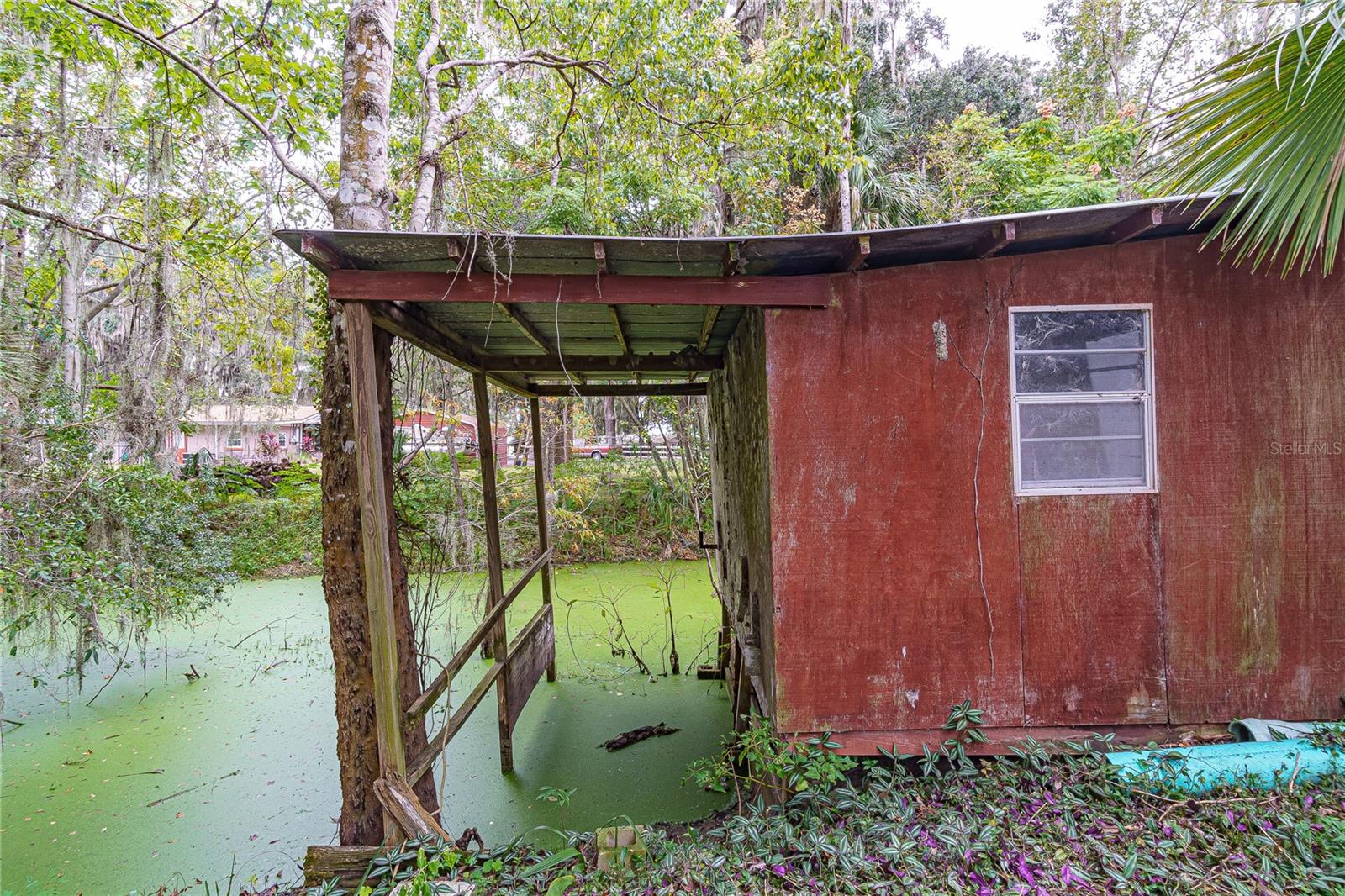 Vintage Boat House and Shed on Canal
