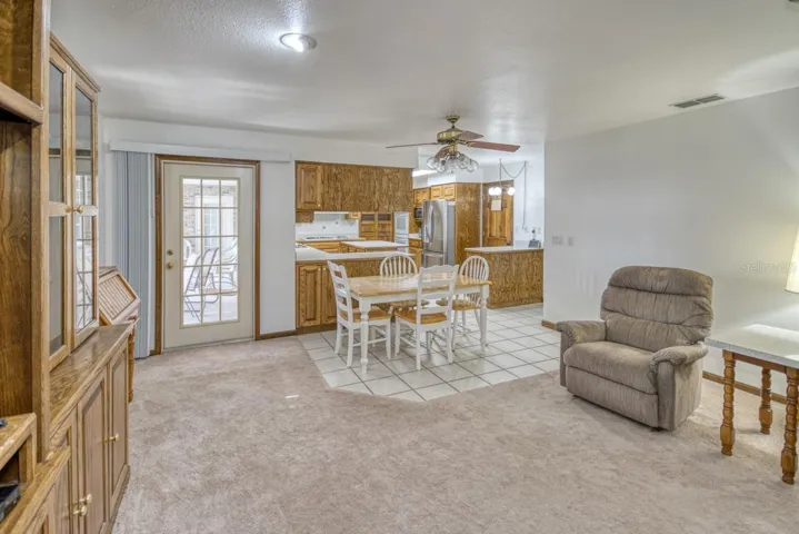 Family Room view into kitchen and nook