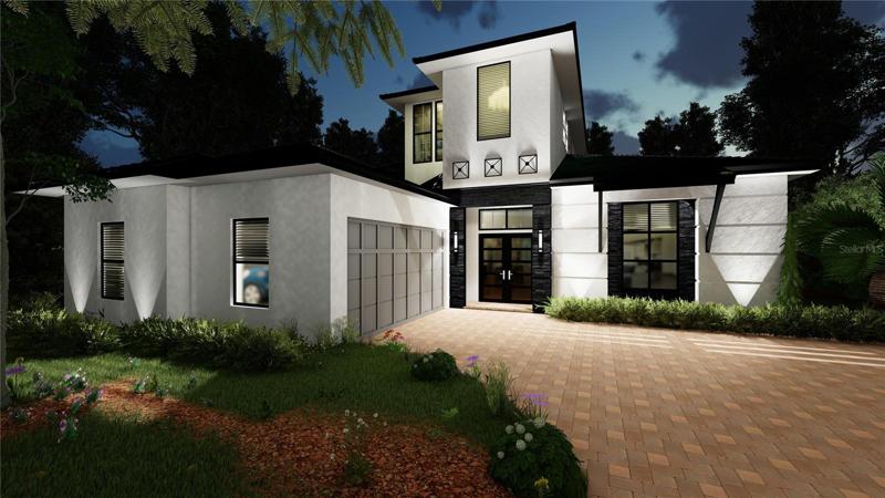 At night