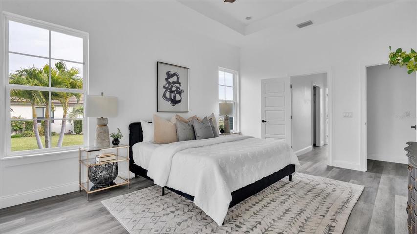 Primary Bedroom with Tray ceiling
