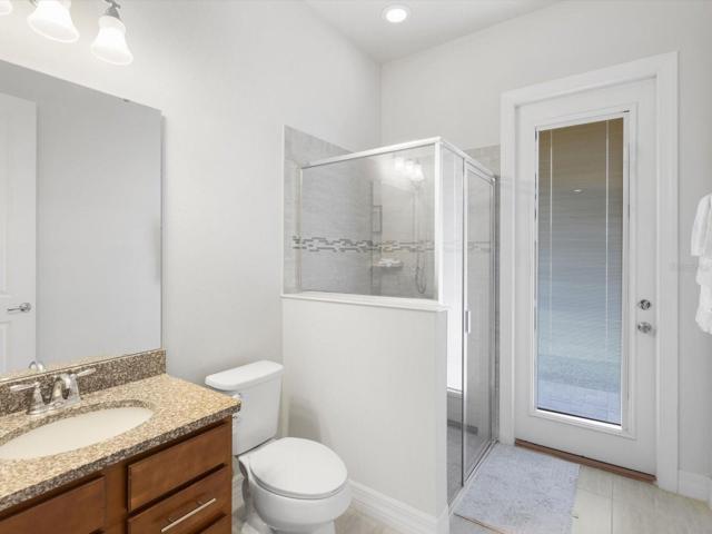 Pool bathroom or guest bathroom.