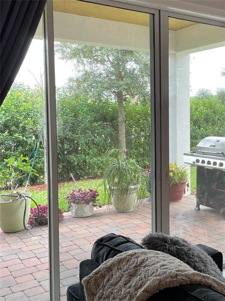 View from inside to patio