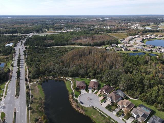 End of the cul-de-sac with water and conservation lot