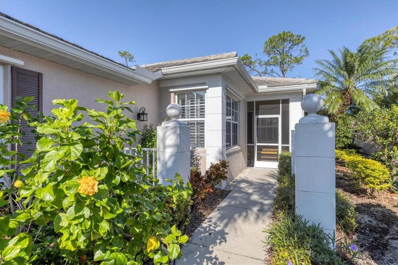 Front Entry shows the screened entry patio.
