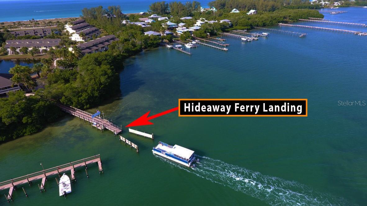 A short five minute ride in the comfort of the association's private ferry system that transports you to and from Hideaway Bay Beach Club.