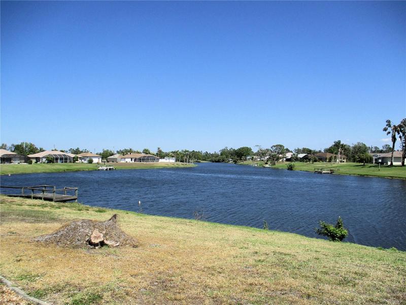 Lake view from right side of backyard