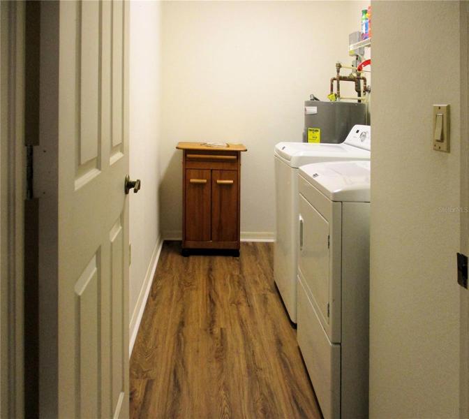Laundry room with new flooring