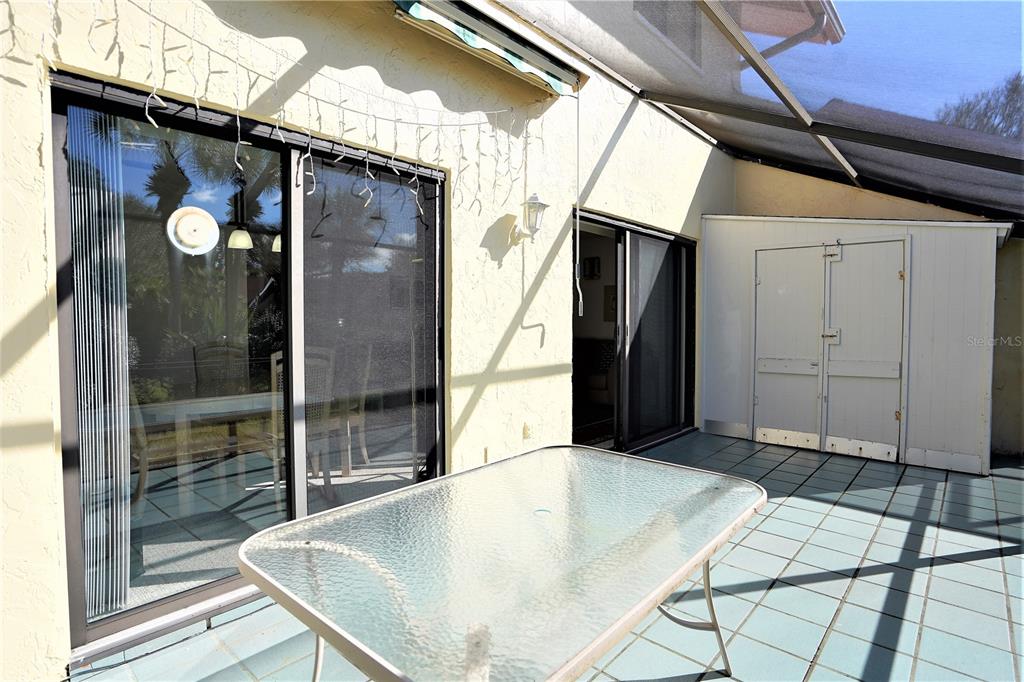 Screened back patio