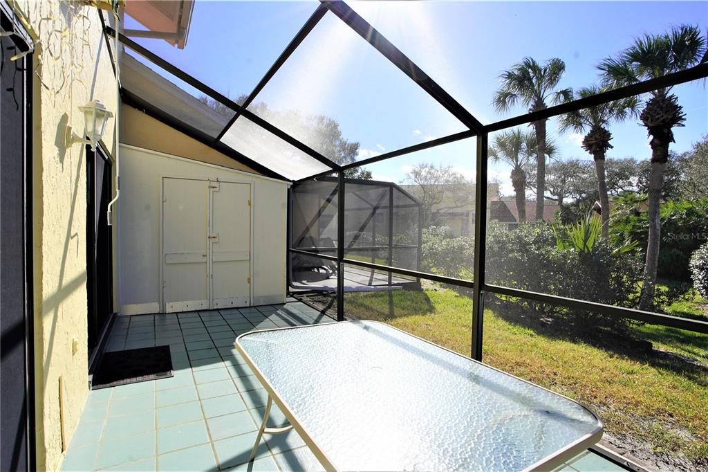 Screened back patio