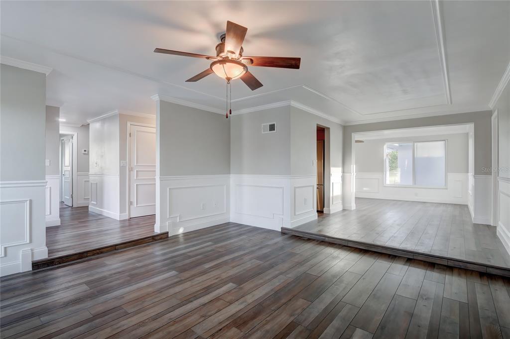 Virtually Staged Living Room and Entry Area