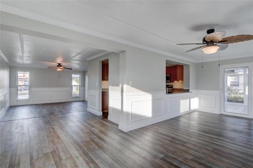 Virtually Staged Living Room and Dining Room Area